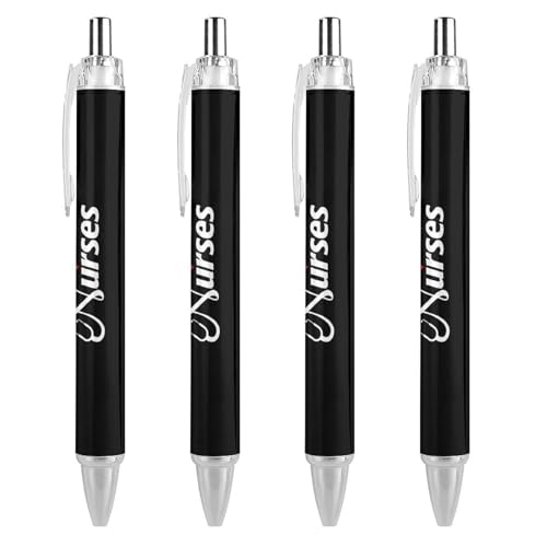 Lot de 4 stylos à bille rétractables encre gel pointe fine 0,5 mm noir écriture fluide