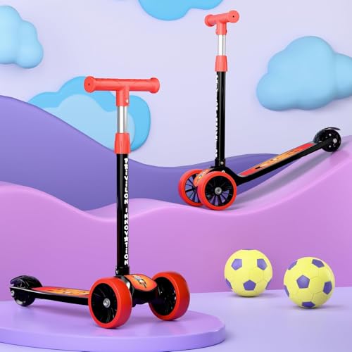 Image of Foldable Kick Scooter for Kids 3+ Years | Adjustable Height & Strong Frame | Durable PVC Wheels | Kick Skating Toy Cycle for Boys & Girls | Outdoor Fun Ride, 50Kg Capacity (RAD)