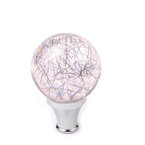 AutoBoy Silver Ball Gear Stick Shift Shifter Knob Lever Cover Universal Fit For Car Manual Transmission and Automatic Transmission Without Lock Button