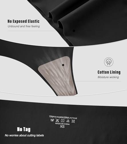 Image of DEANGELMON Seamless G-string Thongs for Women - No Show Thong Underwear Low Rise Stretch Panties Workout Pack