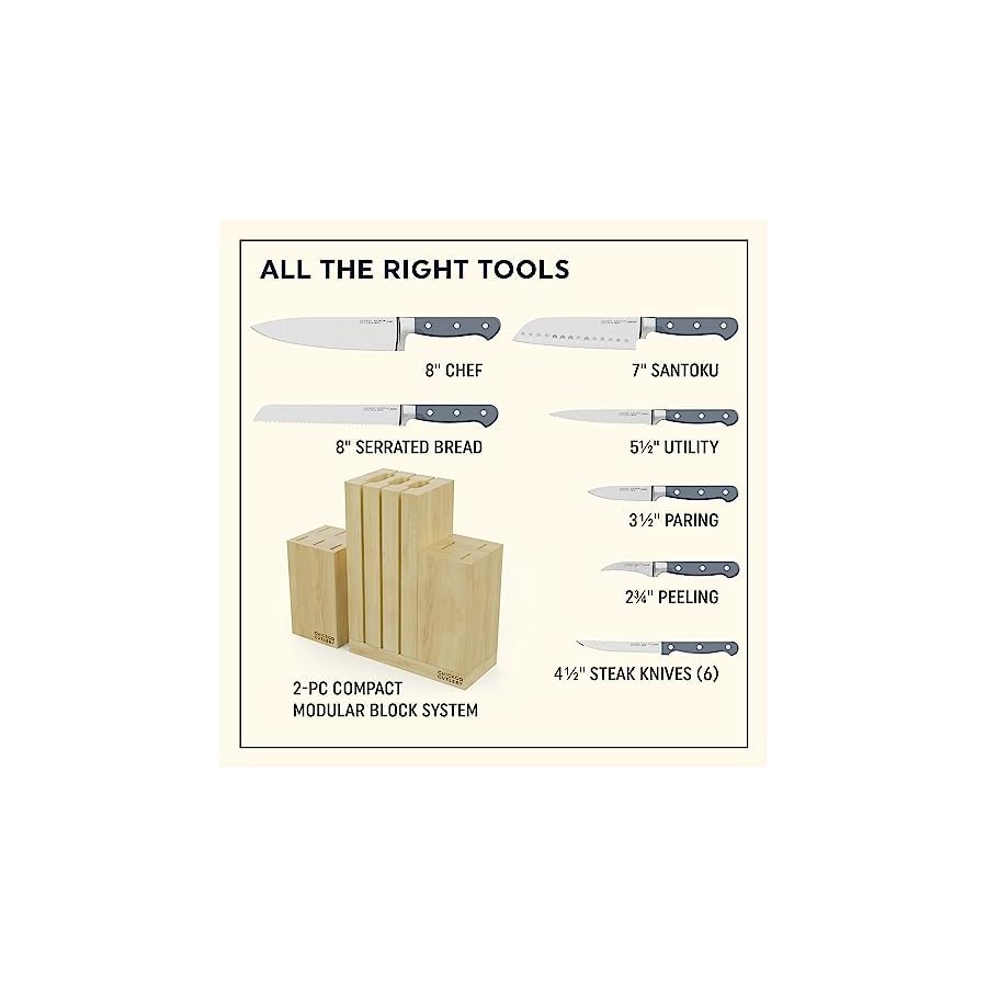 Chicago-Cutlery-Halsted-14-PC-Full-Cutlery-Knife-Wooden-Block-Set-Ergonomic-Handles-and-Sharp-Stainless-Steel-Professional-Chef-Cutlery-Set Chicago Cutlery Halsted (14-PC) Full Cutlery Knife & Wooden Block Set, Ergonomic Handles and Sharp Stainless Steel Professional Chef Cutlery Set