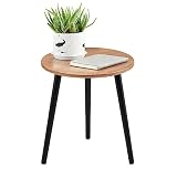 APICIZON Mesa Auxiliar, Mesita Auxiliar Salon de Madera, Mesas Pequeñas para Dormitorio, Balcón, Estilo Nórdico Moderno, Fácil Montaje, 42 x 42 x 51cm, Nogal
