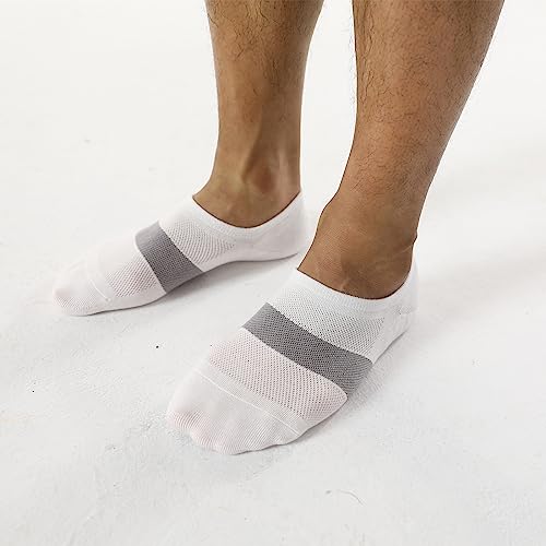 Image of WANDER Mens Invisible Socks No Show Socks 8 Pair Cotton Thin Non Slip Low Cut 6-14