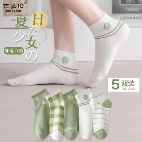 Female Student Spring and Summer Short Socks Solid Color Boat Type Breathable Invisible Socks-Girl Pink Socks-5 Pairs/Bag3