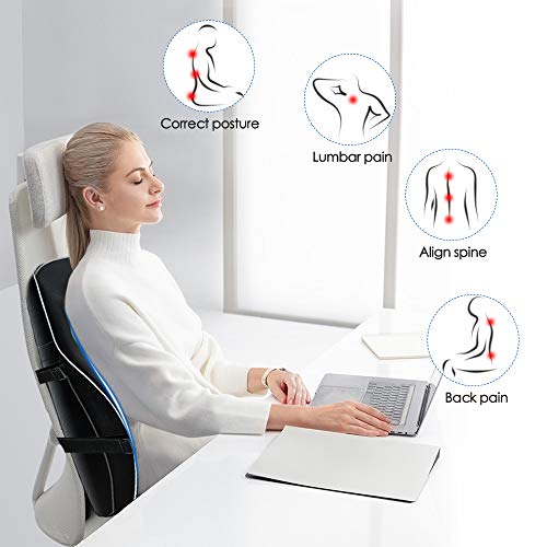 Winjoy Lumbar Support Pillow for Office Chair, Memory Foam Ergonomic Orthopedic Backrest Back Cushion Pillow for Wheelchair, Car, Computer and Desk Seat-Lower Back Pain Relief