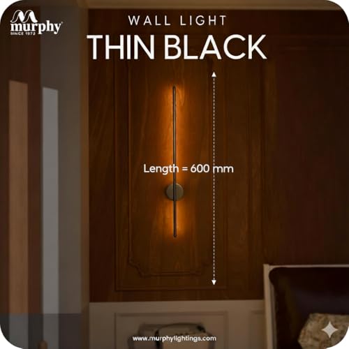 Image of Murphy Aluminium LED (Wall Highlighter) - 12W, 3-in-1 Color Changing, Modern Black Finish Wall Sconce Light Pack of 1 with 2-Year Warranty for Stylish Home Decor