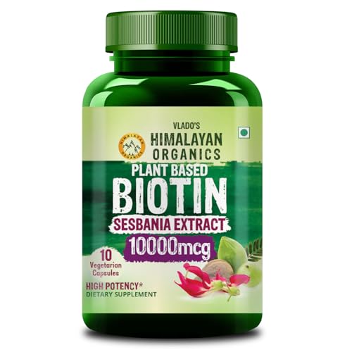 Image of Vlado's Himalayan Organics Plant Based Biotin 10000Mcg Supplement - 10 Veg Capsule