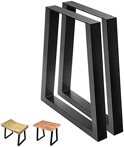 Metal Table Legs Desk Legs 28''H 25.6''W Set of 2 Heavy Duty Trapezoid Tube Black Cast Iron Coffee Table Legs Industrial Dining Table Legs for Industrial Furnitures Bench(Trapezoid Furniture Legs)