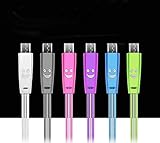 Couleur: noir. Cable Smiley Micro USB pour Sony Xperia XA LED Lumiere Android Chargeur USB Smartphone Connecteur (Noir)