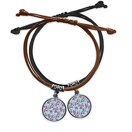 Bracelet en cuir double lavande DIYthinker pour amoureux