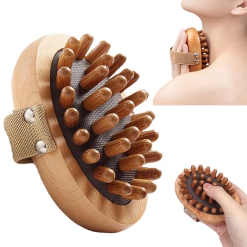 Meridian Pressure Brush,Body Anti Cellulite Brush,Sunmoon Meridian Brush,Wooden Essential Oil Spa-Air Cushion Meridian Massage Brush,Body Massager,Cellulite Massager,Knee Massager,Hand Massager