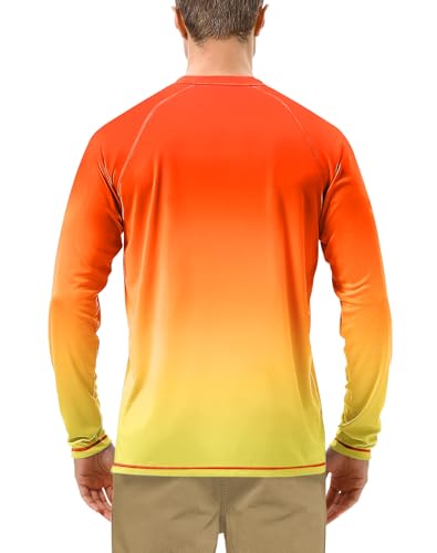 Image of Roadbox Mens UPF 50+ UV Sun Protection Shirts Outdoor Long Sleeve SPF Rash Guard for Fishing Hiking Swimming Running