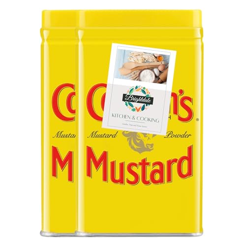 Mustard Powder Bundle with Colmans Mustard Tin Powder 57g 2 Pack + Brightdale Kitchen Booklet