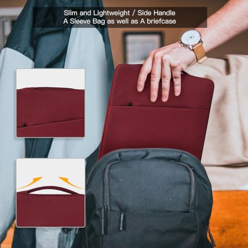 Image of Laptop Sleeve 17 17.3 Inch for HP Pavilion 17 / Envy 17 / Dell Inspiron XPS /Lenovo IdeaPad ThinkPad /LG Gram /MSI /ASUS ACR Notebook /Razer Blade Pro 17 Computer Bag, Wine Red