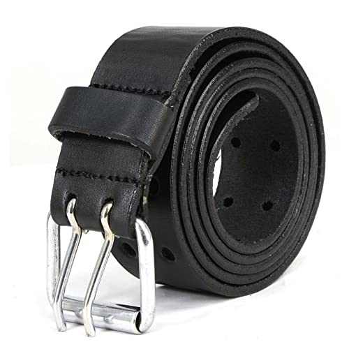 Milwaukee Leather MP7121 Men's Double Prong - Black Genuine Leather Belt w/Interchangeable Buckle - 1.5 inches Wide4