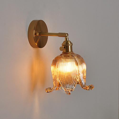 Apliques de pared vintage de vidrio de latón para iluminar dormitorios oscuros con elegancia