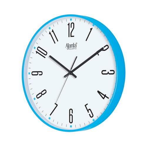 Image of Ajanta 11 Inches Step Movement Wall Clock for Home and Offices Wall Watch(R.Blue)