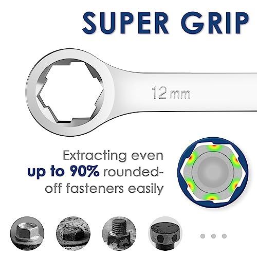 Yiyeie 5-Piece Extra Long Box End Wrench Set, Metric 8Mm-19Mm, 6 Point Extended Bolt Extractor Wrench, Cr-V Labor-Saving Aviation Spanner With Eva Foam #TOP2