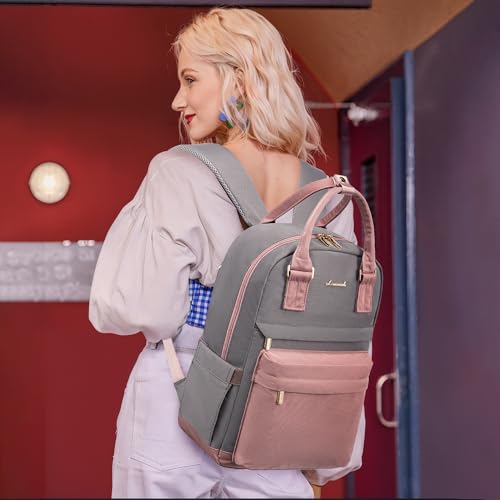 Image of LOVEVOOK Backpack Purse for Women, 14 Inch Laptop backpack Cute Waterproof Backpacks Stylish Travel Bags Vintage Daypacks with USB Port for College Work