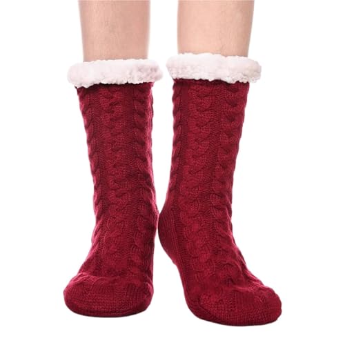 Calcetines casa mujer antideslizantes con forro polar térmico y suave perfectos para invierno