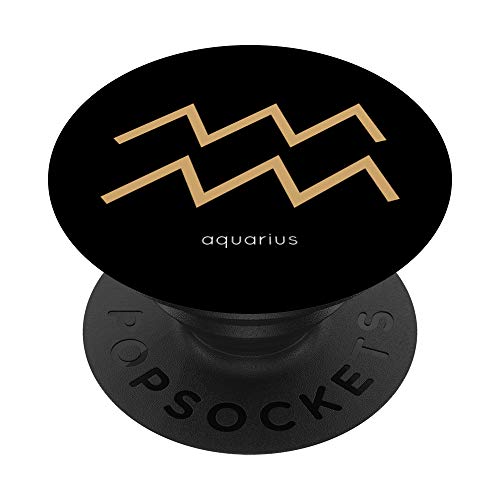 Minimalist Zodiac Sign Aquarius PopSockets PopGrip: Agarre intercambiable para Teléfonos y Tabletas