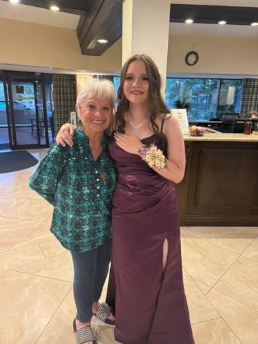 Stylefun Women's Cowl Neck Satin Prom Dresses with Slit Long Mermaid Formal Bridesmaid Dresses CYM3023