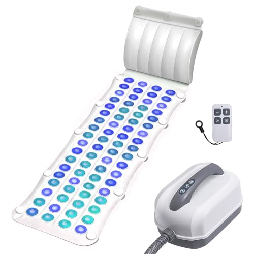 Tapis de Bain à Bulles avec Télécommande | Tapis de SPA à 93 Jets pour Baignoire | 6 Niveaux & Lumières LED 7 Couleurs | Pompe à Air Améliorée | Tapis...