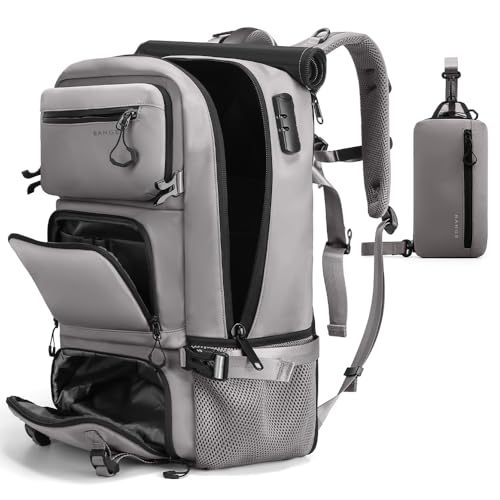 FUTURE AESTHEICS Mochila de viaje de mano para hombre, para negocios, fin de semana, durante la noche, impermeable, Gris, L, Viajes