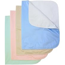 Washable Bed Pads/Reusable Incontinence Underpads 24x36-4 Pack - Blue, Green, Tan and Pink - Ideal for Children and Adults Wholesale Incontinence Protection