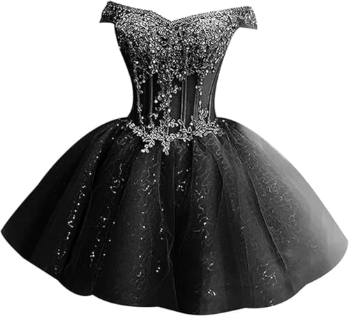 Forward Short Lace A Line Applique Homecoming Dresses for Teens Tulle Dress with Off Shoulder Princess Ball Gowns