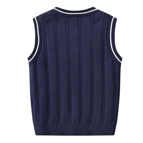 Girls Boys V Neck Trendy Sweater Vest Cable Knit Sleeveless Preppy Loose Knitted School Sweaters Casual Tank Top2