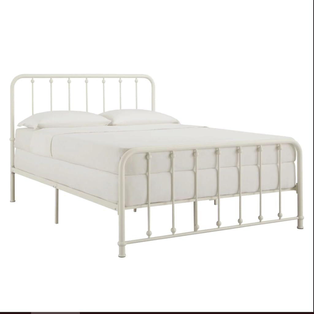 Home Montgomery Spindle Metal Platform Full Bed, White