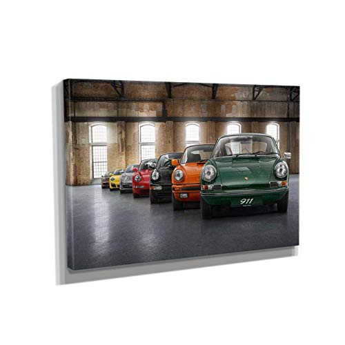 Porsche Car 911 Color Revolution Canvas Art Print Picture Wall Art Home Decor (18in x 12in Gallery Wrapped)