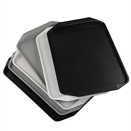 Ucake Bandeja Bandejas de Plastico para Servir, Negro, Gris y Blanco, 6 Unidades Cover