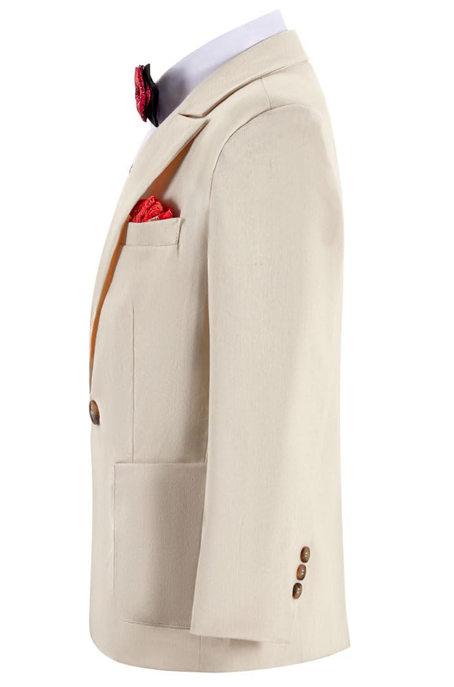 Costume en lin pour garçon 2 pièces léger veste pantalon d'été garçon costume formel