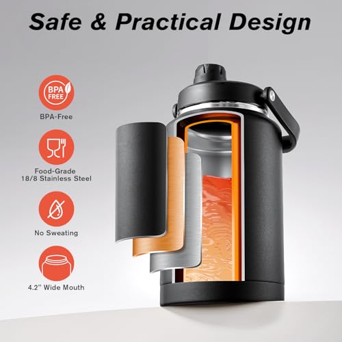 Image of Coolflask Titan Gallon Water Bottle Insulated with Large Handle Spout Lid