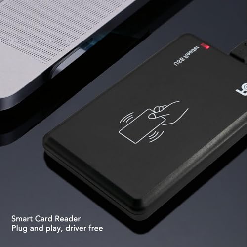 Mavaol Leitor de cartão RFID USB, scanner sem identificação, transferência rápida de dados, PVC resi