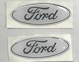 Sparkoo F-57W 2X White Steering Wheel Logo Emblem Badge Overlay Decal For Ford F-150 F-250 F-350 (0.875in x 2.25in) (White)