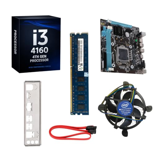 Image of Core i3-4160 [ 4th Gen ] with 3.6 GHZ Combo Kit with H81 Motherboard + 4GB DDR3 1600MHz RAM + CPU Fan | Pre-Assembled & Pre-Tested | 1 Years Warranty | Home & Office PC Upgrade