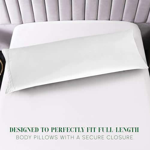Image of Elegant Comfort Luxury Ultra-Soft 1-Piece Body Pillowcase - 1500 Premium Hotel Quality Microfiber Double Brushed - Wrinkle Resistant, Body Pillowcase Size, White