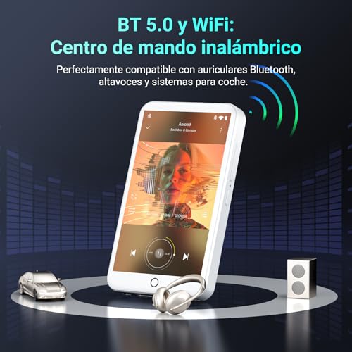 Reproductor MP3 Android 13 MP4 Player táctil con Play Store WiFi y Bluetooth Fanvace 5