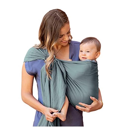 Moby Ring Sling Wrap Carrier | Hands-Free, Versatile Support Wrap for Mothers, Fathers, and Caregivers | Breathable, Baby Wrap Carrier for Newborns, Infants & Toddlers | Supports 8-30 lbs | Fern
