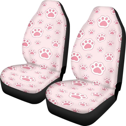 Housse de sieges auto motif empreinte de patte rose durable