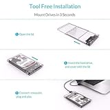 Multibao USB 3.0 to SATA External Hard Drive Enclosure Caddy Clear Case For Hard Drive 2.5" Inch HDD / SSD - Image 4