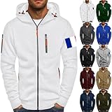 Sweat à capuche zippé France pour homme, coupe ajustée, sweat à capuche de sport, cardigan à capuche, coupe classique, sweat à capuche pour la fête nationale, patriotisme, pull à capuche confortable