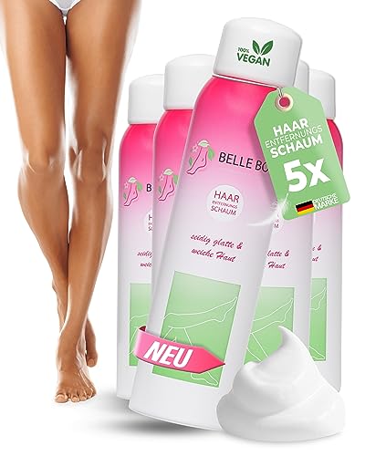 Belle Body Premium Enthaarungsschaum 300ml 5 Dosen - Effektive...