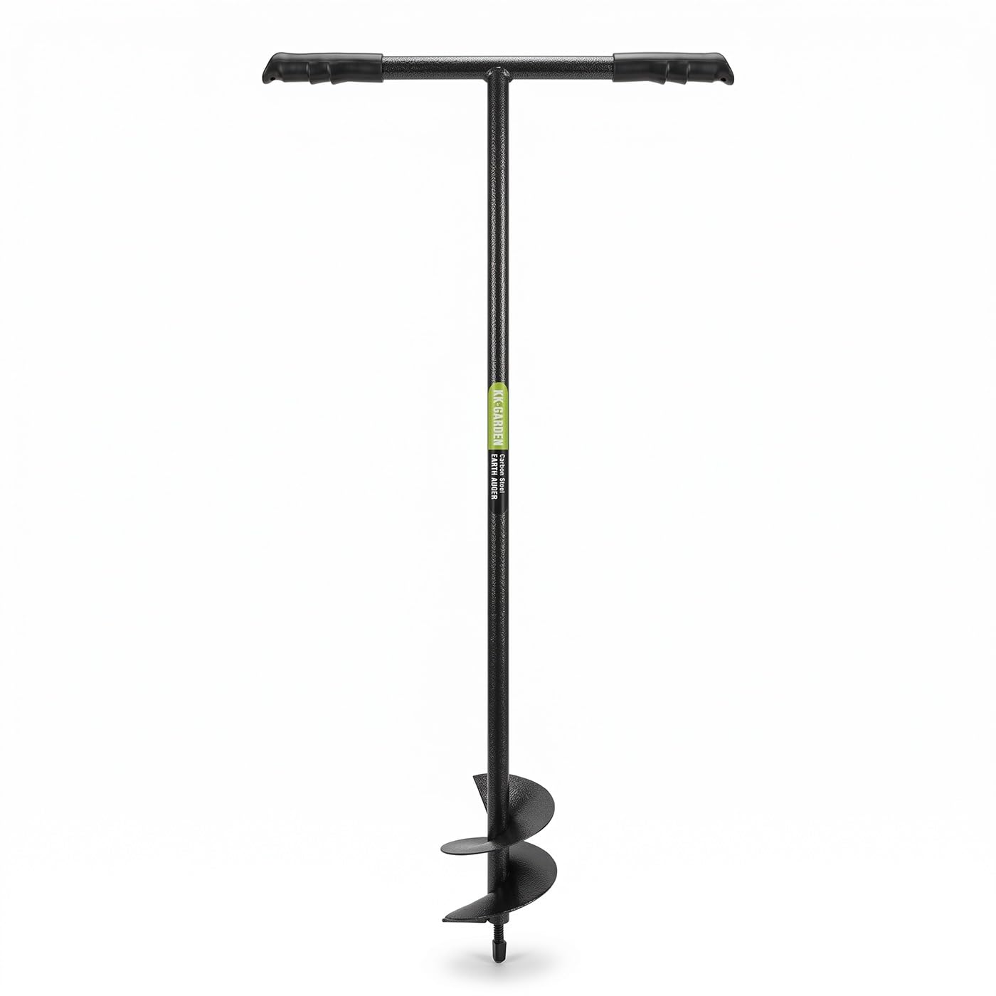 KK-TECH Manual Fence Post Auger, 6 Inch Hand Post Hole Digger with T Handle for Fencing, Signs, Planting and Garden Soil, 15cm Aperture Heavy Duty Steel Earth Auger, Black