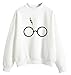 SIMYJOY Mujere Fans Sudaderas Niñas Cool Casual Linda Jersey Loose Fitting Top Blanco 2XS