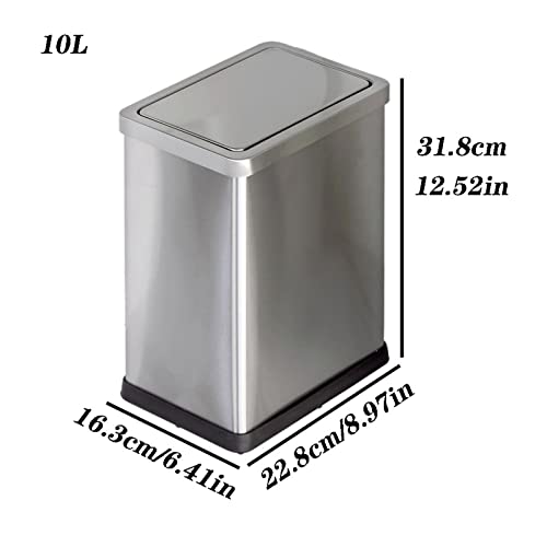 Bote de basura de acero inoxidable con tapa 10L/15L miniatura 2