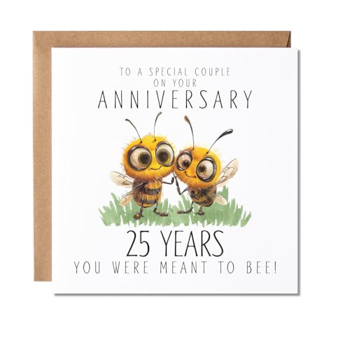 Maise & Rose 25th Anniversary Card For Couple You Were Meant To Bee 221